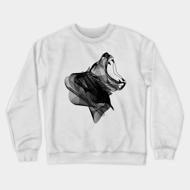 Dramabite Linear lion Crewneck Sweatshirt by dramabite